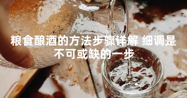 粮食酿酒的方法步骤详解 细调是不可或缺的一步